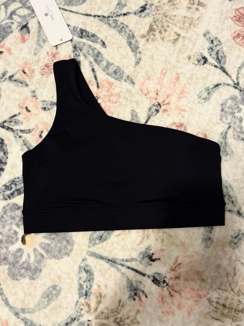 Crz Yoga One Shoulder Bra Size M 8/10 Black Workout Top
